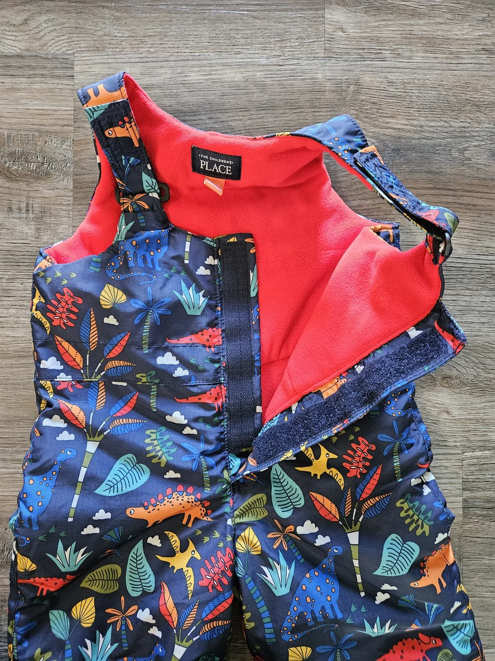 The Children's Place Toddler Boys Dino Print Adjustable Snow Overalls